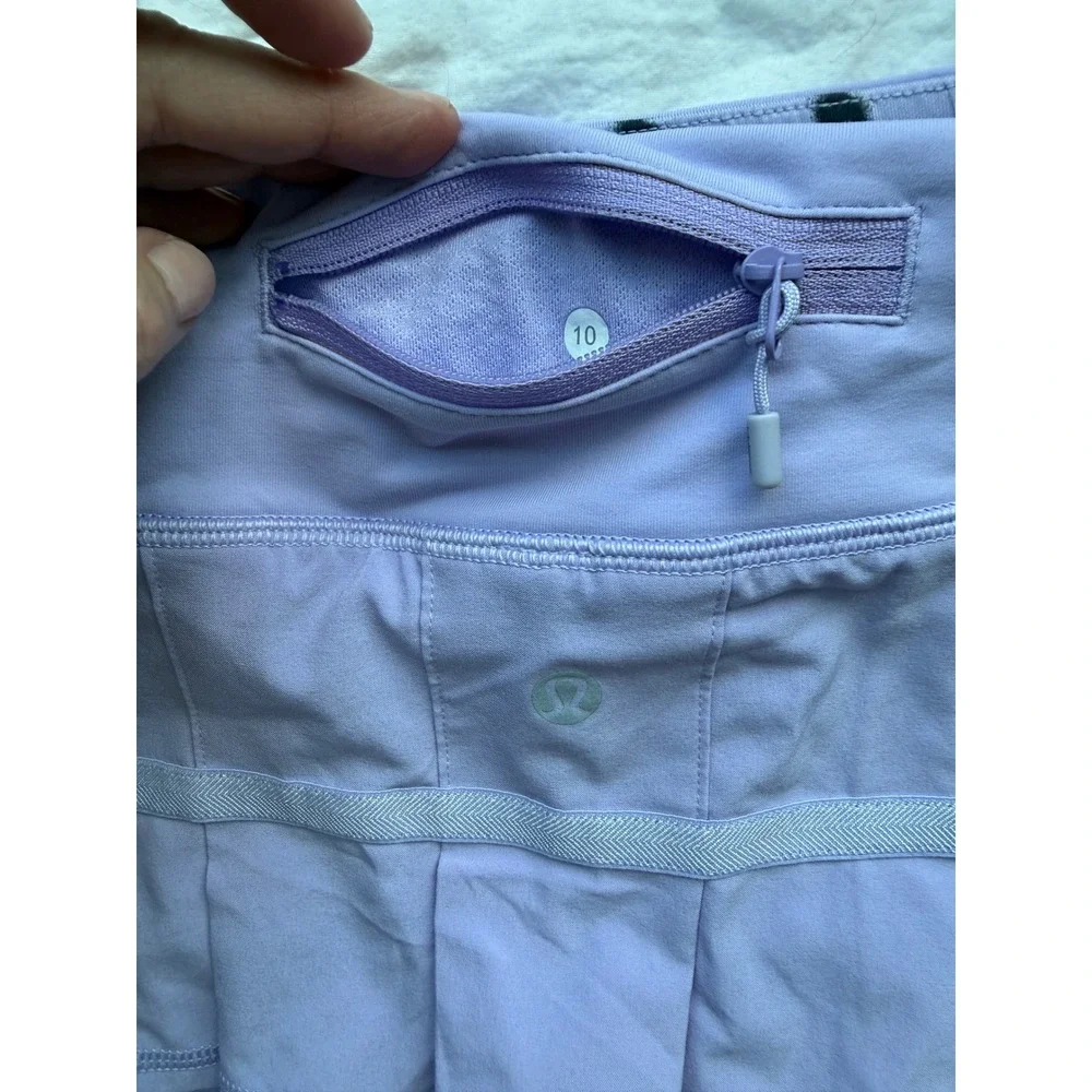 Lululemon Pace Setter Skirt Lavender Purple Pleated Back Skort Womens Size 10‎